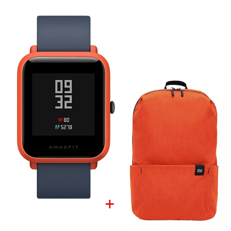 Xiaomi Huami Amazfit Bip спортивные Смарт-часы gps Smartwatch глонесс монитор сердечного ритма xiaomi Amazfit Bip lite - Цвет: bip-orange-bag