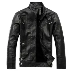 Новое поступление, брендовая зимняя кожаная куртка для мужчин, большие размеры, модная мужская мотоциклетная куртка из искусственной кожи