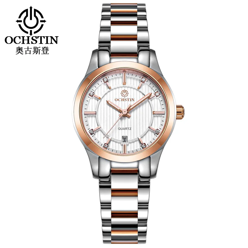 

OCHSTIN Top Brand Men Women Quartz Bracelet Watches Fashion Stainless Steel Lovers Calendar Luminous Waterproof Wristwatch
