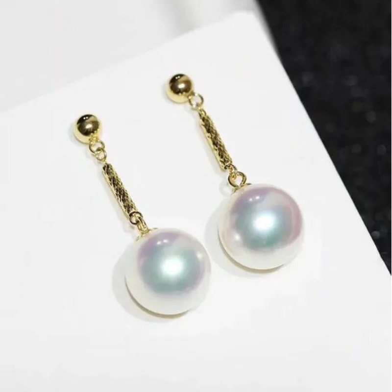 Очаровательная жемчужная серьга с gold10-111mm южным морем 18k