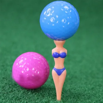 

12Outdoor Golf Ball Tee Holder Bikini Model Shape Lightweight Plastic Standing Nail Golfer Training Aids Accessories