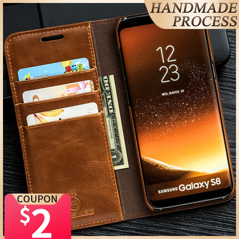 Роскошный кожаный чехол Musubo с откидной крышкой для Samsung Galaxy S10 Plus + S10E S9 S8