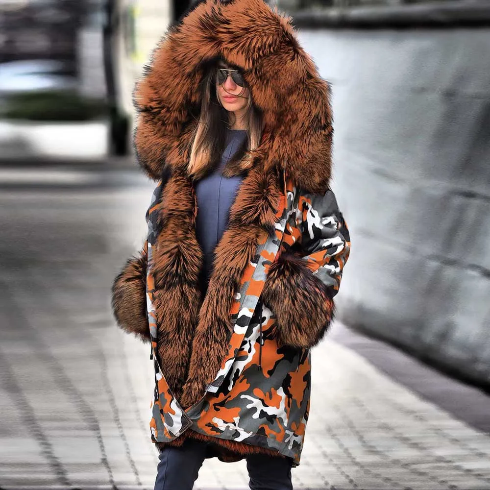 Зимняя женская хлопковая куртка, пальто с меховым воротником, теплое хлопковое пальто, хлопковая куртка, плюшевый меховой воротник, теплое хлопковое пальто