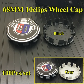 

Wholease 100pcs 10Clips abs 68mm Auto Wheel Center Emblem Cover Wheel Dust-proof emblem covers for bmw Logo