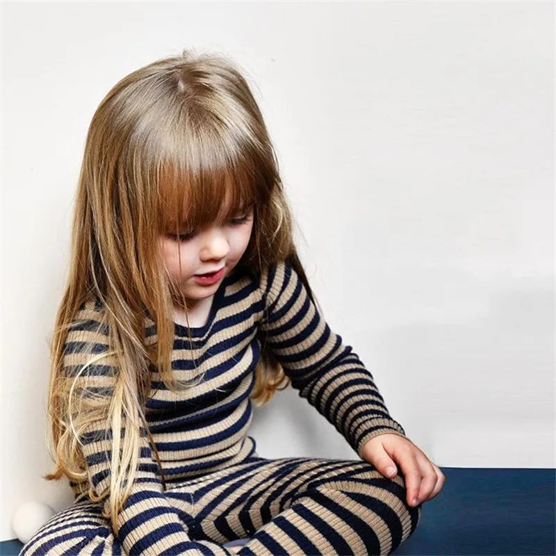 MABLI/комплект зимней брендовой одежды с длинными рукавами для малышей; зимняя одежда для малышей; пижамные комплекты высокого качества для малышей; хлопковый костюм - Цвет: Синий