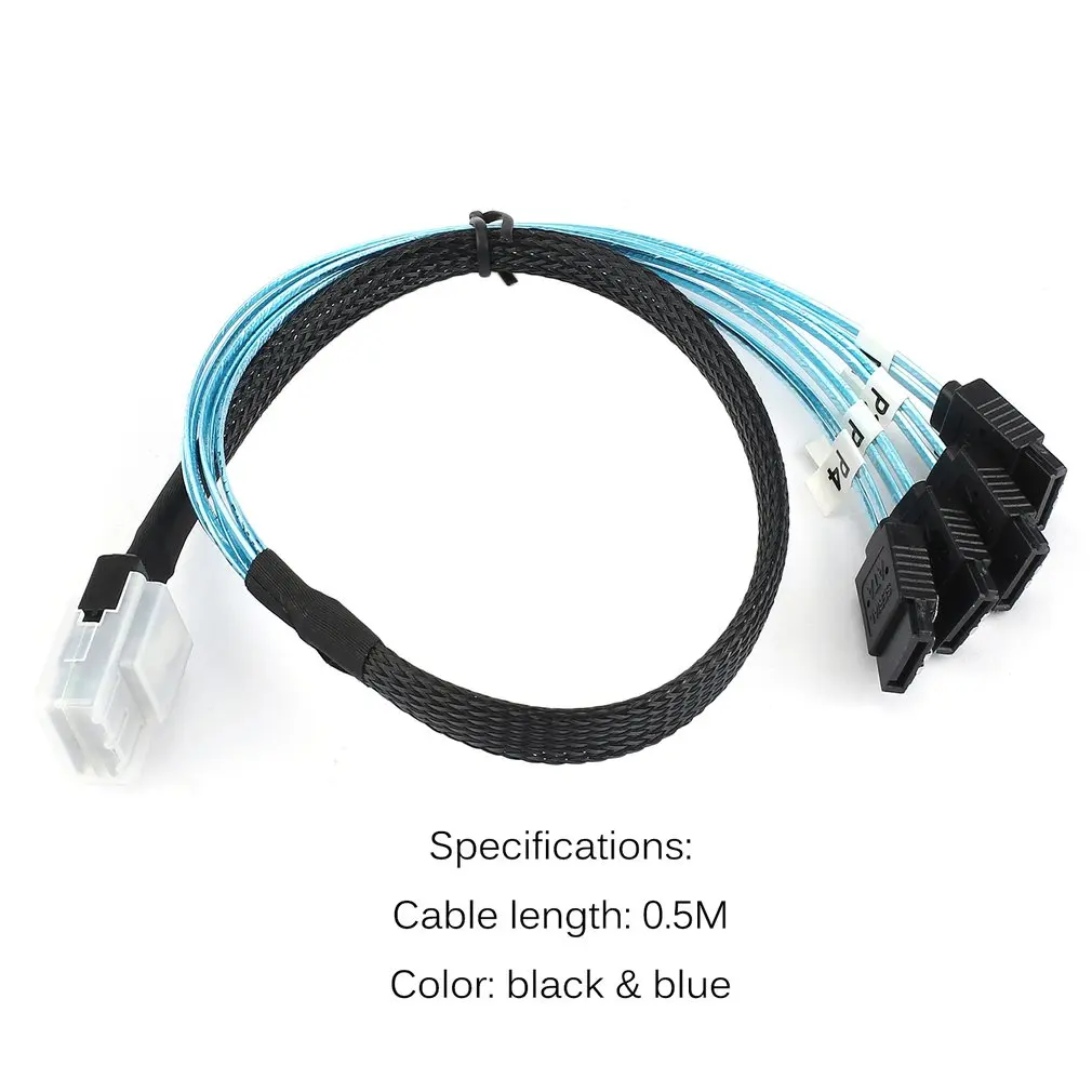 Mini SAS 4i SFF 8087 36P 36 контактный штекер на 4 SATA 7 сплиттер адаптер кабель 0 5 м