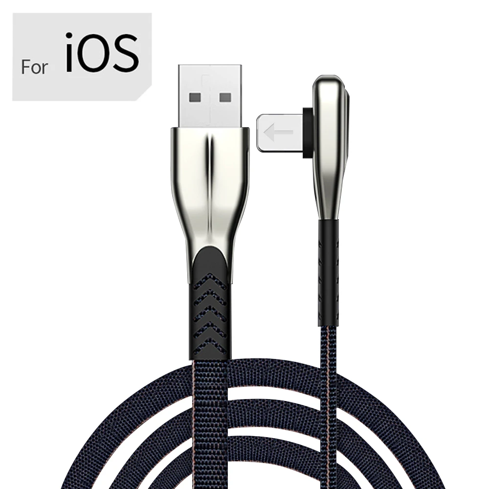 2/1 м usb type-C кабель для Xiaomi зарядный кабель Micro usb type-C кабель для телефона samsung кабель для iPhone для IOS Шнур кабель - Цвет: Blue For IOS