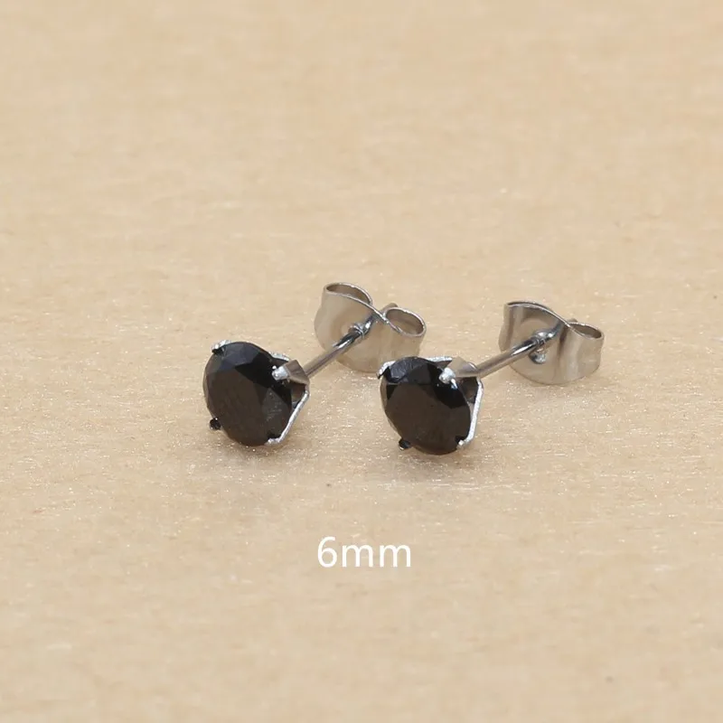 Mini-Ohrstecker aus Edelstahl 316 L, 2 mm, schwarze AAA-Zirkone, von 3 mm bis 8 mm, echt vergoldet, kein leichtes Verblassen, allergiefrei – Detail 15