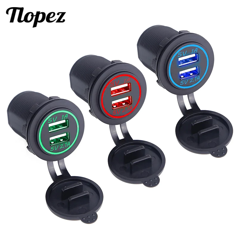 12v24v Usb Outlet Dual Usb Car Charger Waterproof Cigarette Lighter