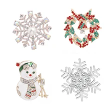 Модные снеговики, елки брошь "Снежинка" любовь животное Рождественская тема Брошь булавка брошь с кристаллами ювелирные изделия