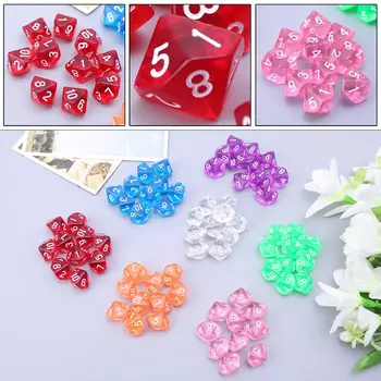 

10pcs/set 10 Sided D10 Polyhedral Dices Beads Number Dials Desktop Table Games
