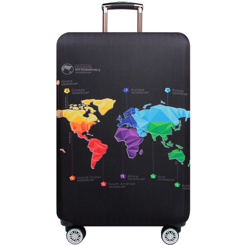 thumbnail image 1 of Funda protectora para equipaje con diseño de mapa del mundo, funda elástica para maletas de viaje, fundas antipolvo para accesorios de viaje de 18 a 32 pulgadas, 1 of 5