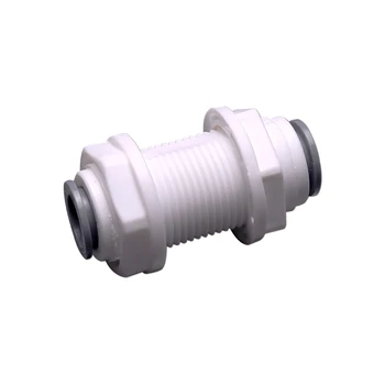 

1/4" - 1/4" OD Tube RO Water Quick Connector Straight Tight Junction Double Sealing PE Pipe Fitting Hose Clapboard Filter System