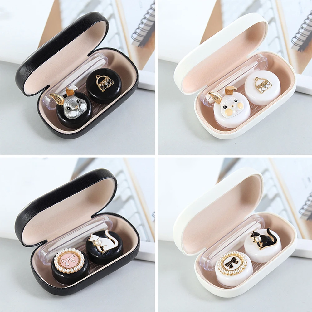 Contact Lens Case Glass Lens Container Box Female Cute Contact Lenses Box;Contact Lens Case Glass Lens Container Box Female