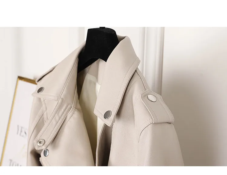Aelegantmis Fashion Slim Women Faux Leather Jacket Casual Biker Motorcycle Jackets Female Punk Streetwear Spring Autumn Coat