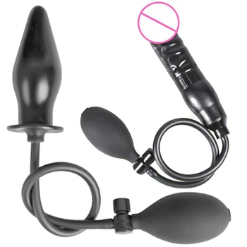 Inflatable Big Anal Plug Butt Expandable Silicone Balls Inflatable Adult Men Toy For Woman Dildo Pump