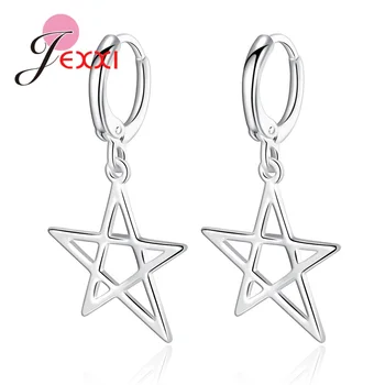 

Fashion Latest Retro Punk Style Hollow 925 Sterling Silver Star Drop Earrings Elegant Girl Jewelry Gift Selection Direct Sales