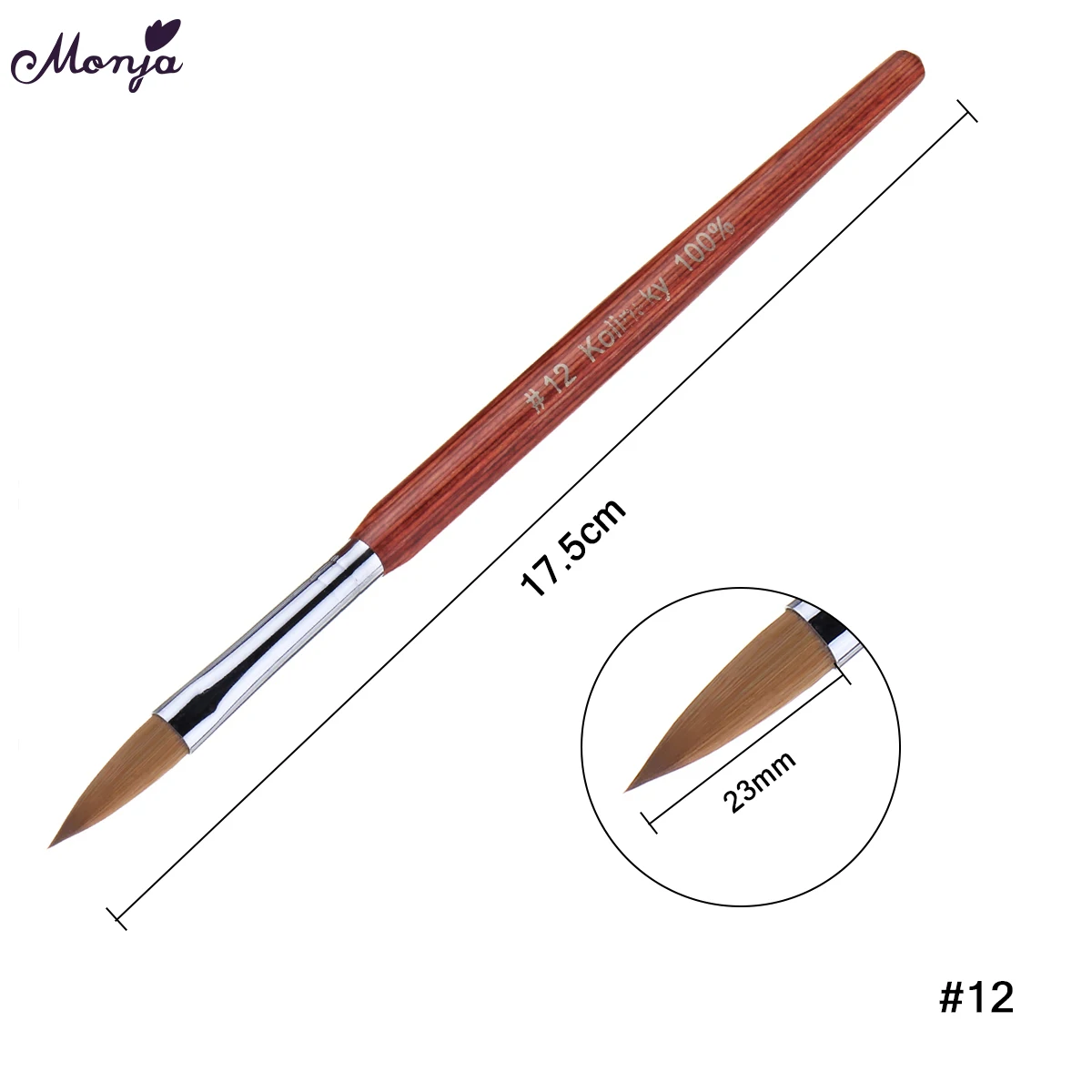 SKU004245-12 Monja колонковая Кисть для ногтей с деревянной ручкой цветок резьба покрытие картины Акриловая жидкая пудра DIY чертежная ручка Маникюрный Инструмент - Цвет: SKU004245-12