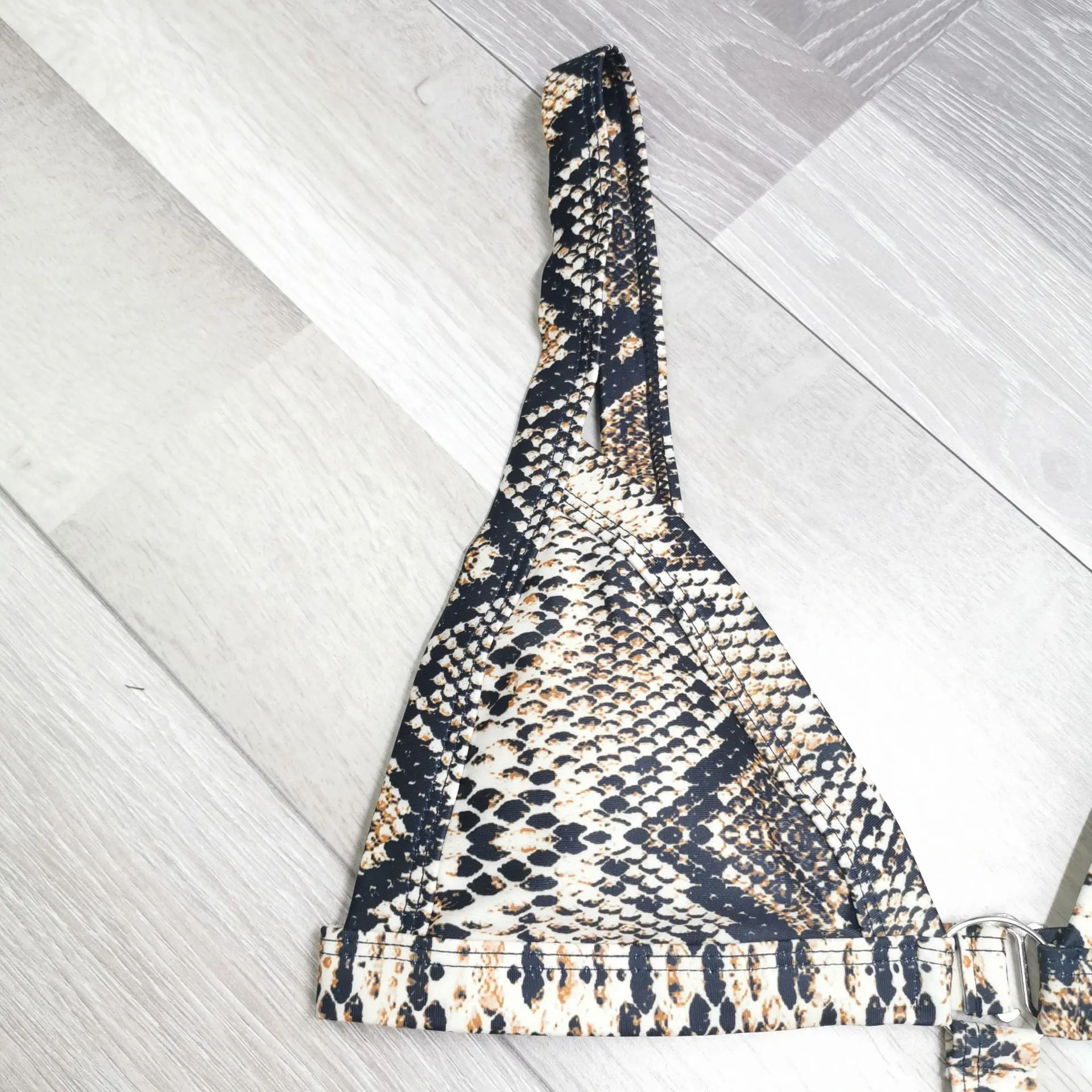 Summer New Sexy Women One Piece Serpentine Lace-up Printed Monokini Bandage Bathing Suit Push Up Padded Bikini Swimsuit Swimwear