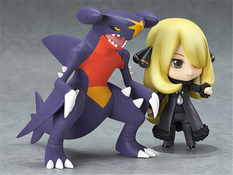 New 10cm  2pcsset Cynthia Garchomp Action Figure  Model Toys Anime Cartoon Figuras Dolls Brinquedos Cosplay Gift for Kids Children (3)