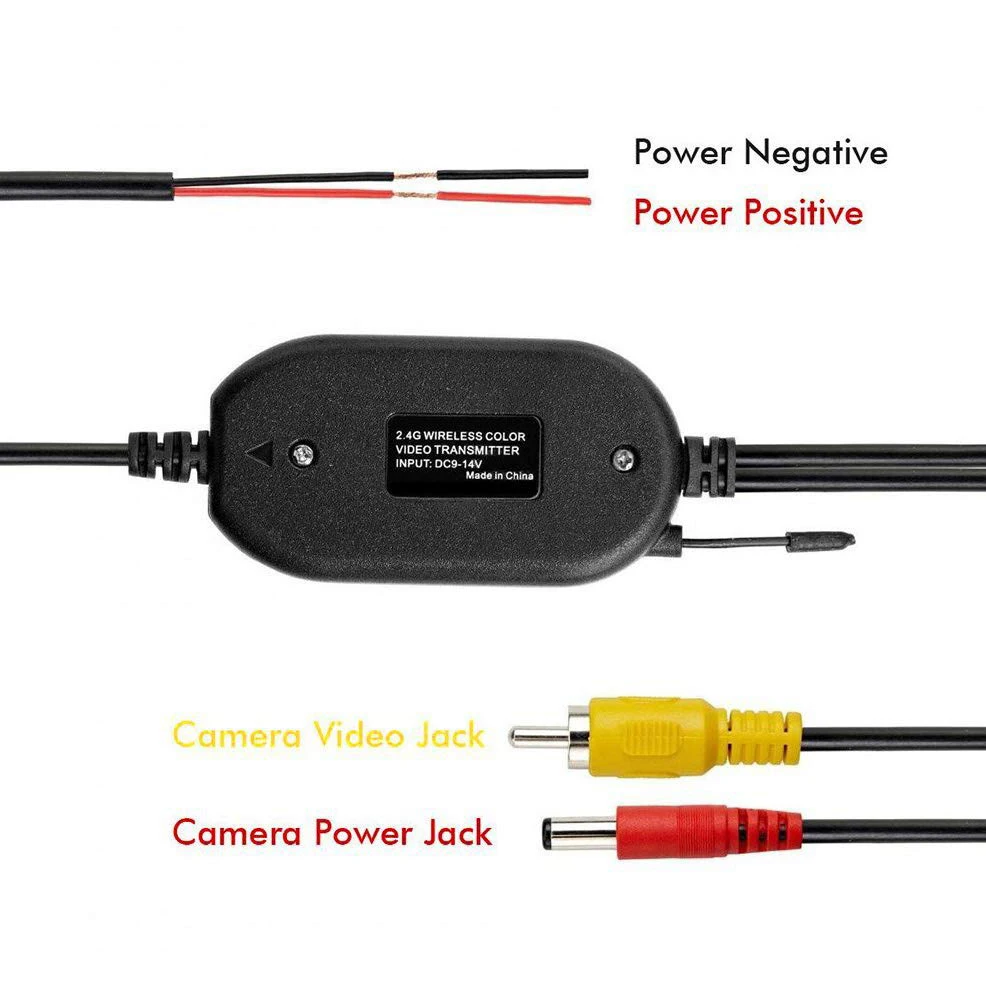 12V 2.4Ghz Car Wireless Transmitter and Receiver for Vehicle Spare Camera/Front Car Camera