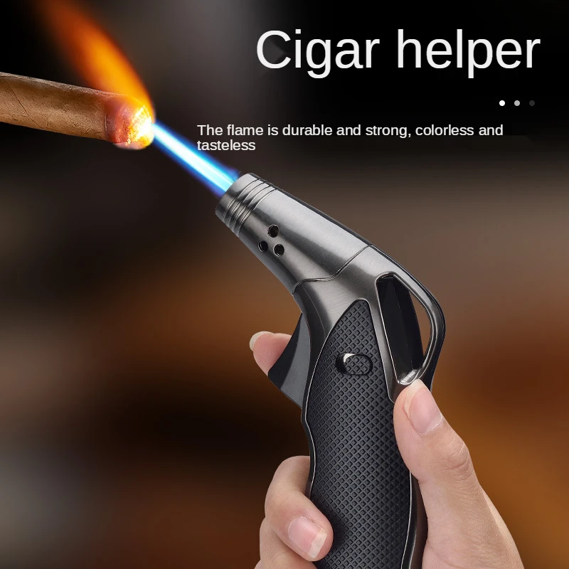 Высокотемпературная фонарь жигалка прямо в синий огонь ветрозащитная Зажигалка
