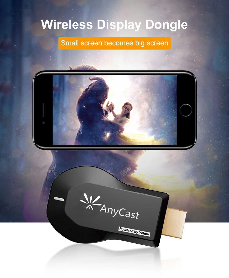 HD 1080P AnyCast M9-2 plus TV Stick miracast airplay Беспроводной Wi-Fi адаптер для дисплея HDMI-совместимый