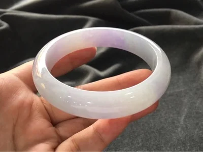 

zheru jewelry natural Myanmar jadeite 54-64mm light purple two-color bracelet elegant princess jewelry best gift