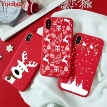 Красный матовый Рождественский Мягкий ТПУ чехол s для iPhone 7 8 6 6S Plus 10 11 Pro XS Max X XR XS чехол для iPhone 7 Plus чехол для телефона