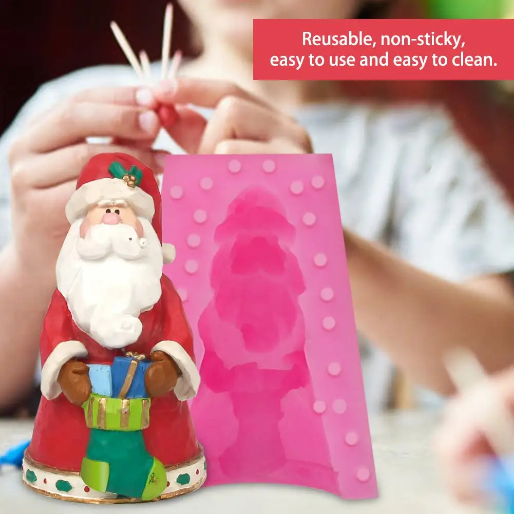 

Silicone Mold 3D Resin Craft Santa Claus Cake Mold Baking Tool for Cake Decoration