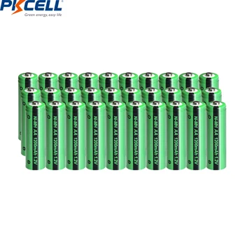 

30pcs PKCELL Ni-MH aa 1200mAh 1.2V NiMH AA Rechargeable Battery Industrial Bateria Batteries Button Top for lights toy