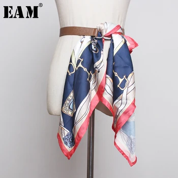 

[EAM] Pu Leather Scarf Split Joint Long Bandage Belt Personality Women New Fashion Tide All-match Spring Autumn 2020 1B381