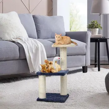 

Pet Cat Tree Scratcher Play Toy Three-layer Round Hole Kitty Climbing Frame