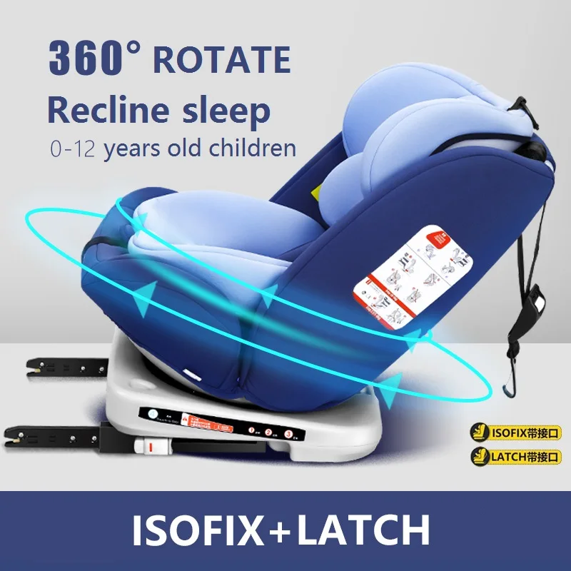 Baby safety carseat ,newborn reclining sleeping car seat, 0 12 years old,two way front and back