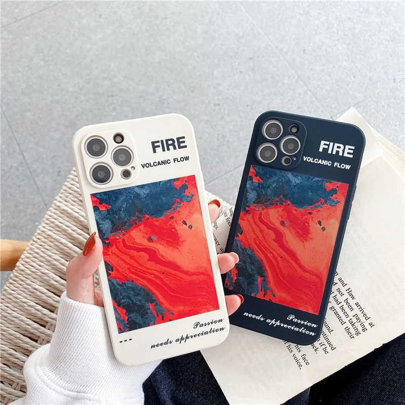 Чехол для телефона с вулканическим потоком iPhone 11 12 Pro Max 7 8 Plus X XR XS SE 2020