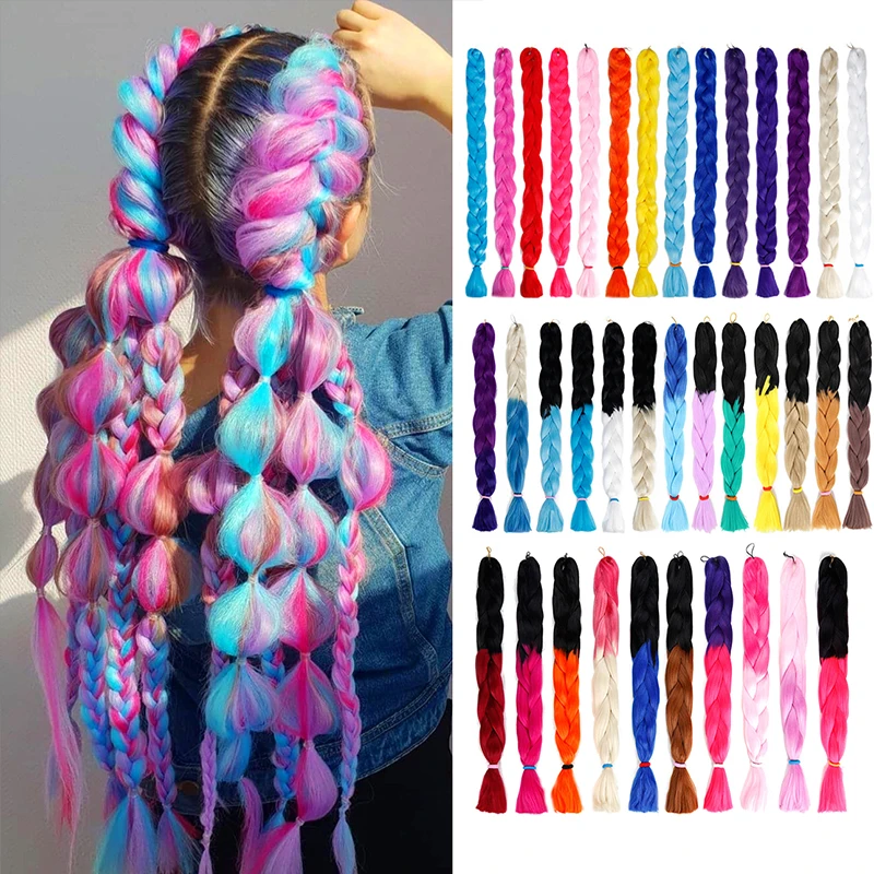 YxCheris Synthetic Crochet Hair 82 Inches 165g Black Brown Pink Long Jumbo Braids Xpression Ombre Braiding Hair Wholesale