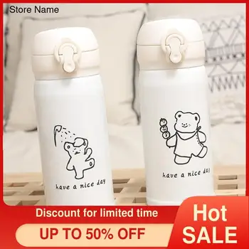 

Fashion I Cute Simple Bear Mug Student Cartoon Portable Bottle Portable Girl's Heart Creative Water Cup