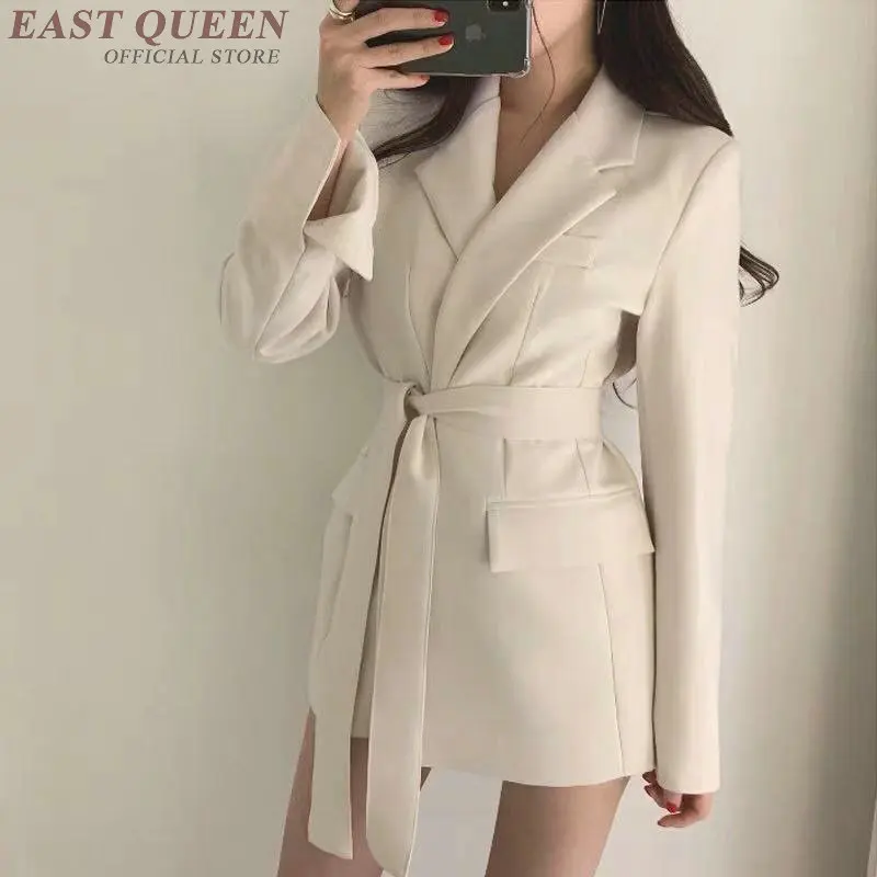 Women Blazers And Jackets 2019 Autumn Women Fashion Korean Chic Coat Long Sleeve Robe Blazer Belt Women Blazers 2019 DD2315