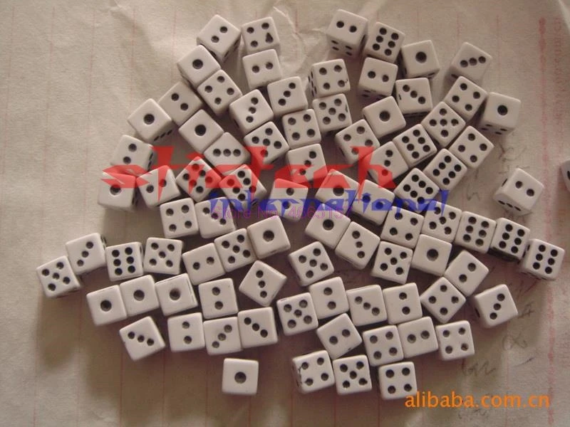 by dhl or ems 200sets 50pcs/set Best Promotion 50 PCS Plastic White 8mm Gaming Dice Standard Six Sided Decider Die RPG | Спорт и