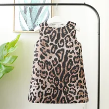 Menoea/летнее платье для девочек; коллекция года; платье в европейском и американском стиле; детское леопардовое платье с цветочным узором; Одежда для девочек; платье; От 3 до 8 лет