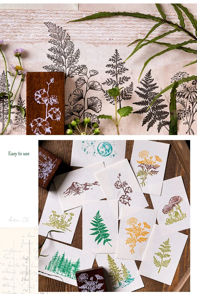 1 шт. базовый DIY Bullet Journal Дневник украшения серии растений лист Гриб Печать Прозрачный штамп украшение дома