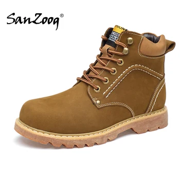 

Winter Yellow Genuine Leather Ankle Men's Boots Dr. Martins Dottor Men Botines Botas Para Hombre Cuero Bottes Homme Cuir Martin