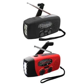 

Solar Emergency NOAA SAM FM WB Weather Radio Hand Crank 3 LED Flashlight 1000mAh Smart Phone Charger Power Bank
