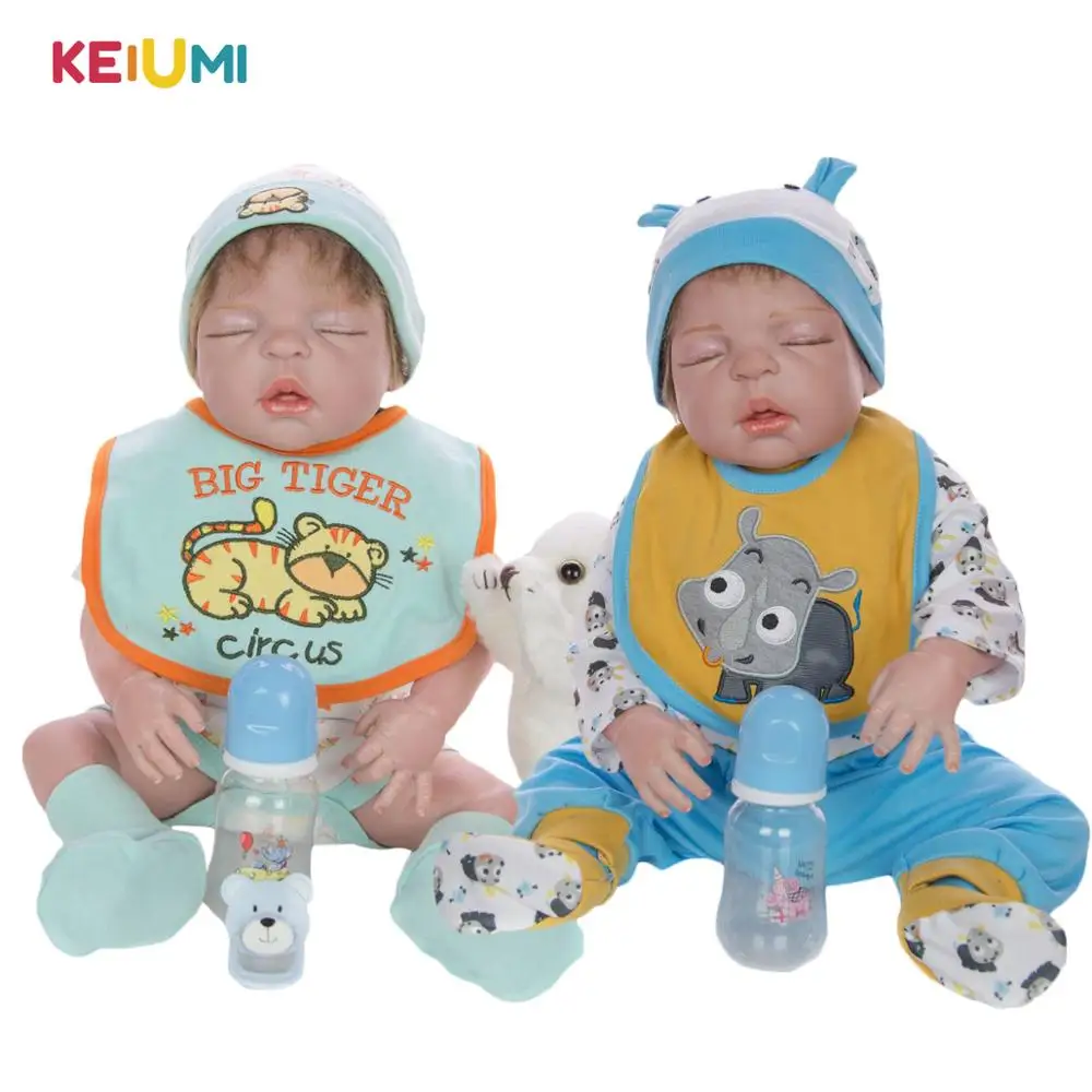 23'' 57 cm Realistic Reborn Dolls Full Vinyl Body Silicone Lifelike Boy Sleeping Baby Doll Toy For Children's Day Birthday Gifts |