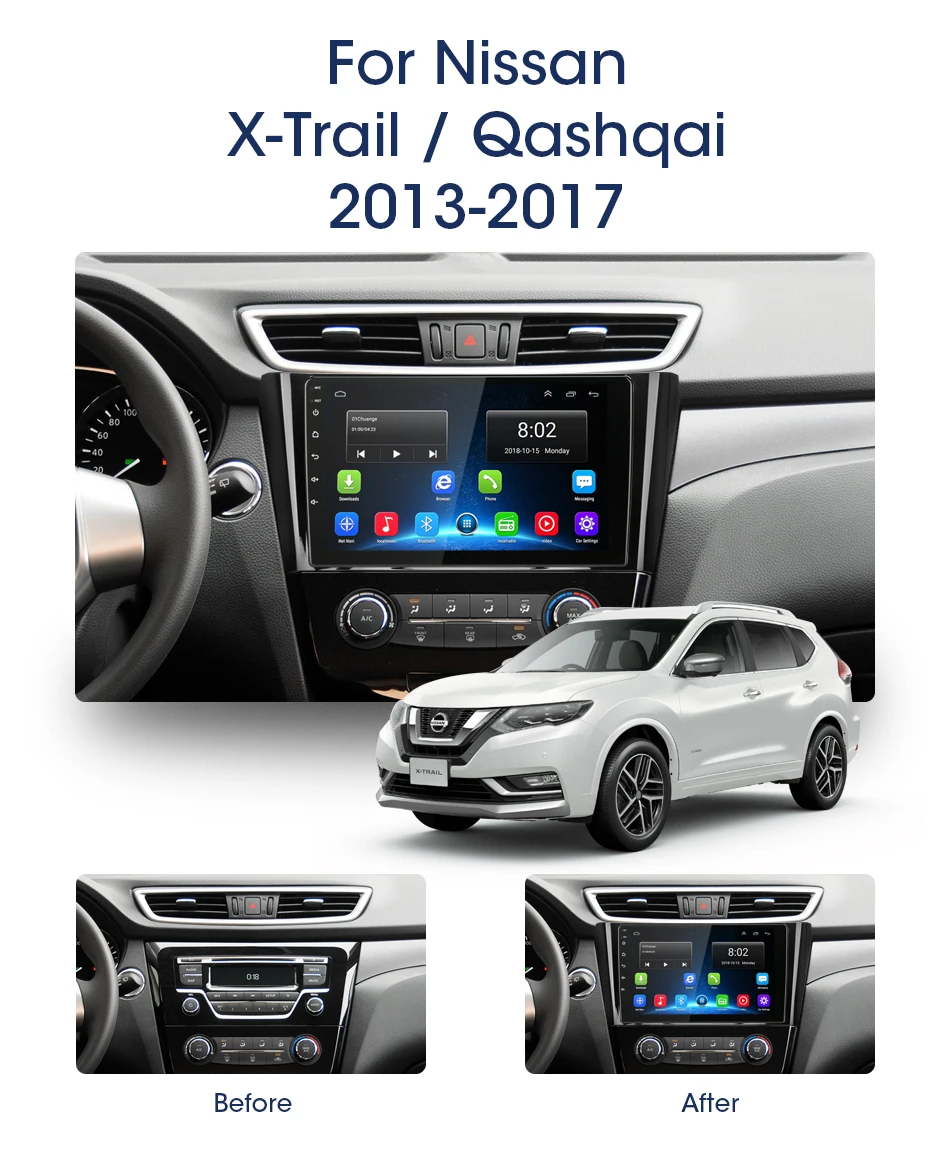 Vtopek Android автомобильный стерео gps радио для Nissan X-Trail Qashqai 2013- сенсорный экран 4G сеть Wifi RDS DSP FM с CANBUS