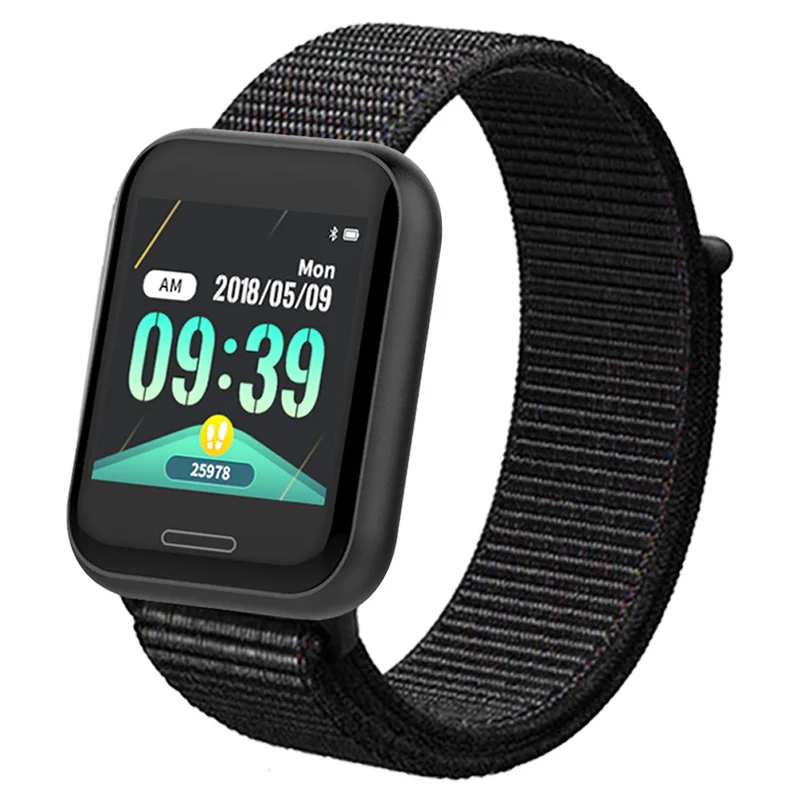 Black nylon strap Смарт-часы A8 IP67 водонепроницаемые спортивные часы для фитнеса трекер сердечного ритма напоминание о звонках/сообщениях Bluetooth умные часы для Android iOS - Цвет: Black nylon strap