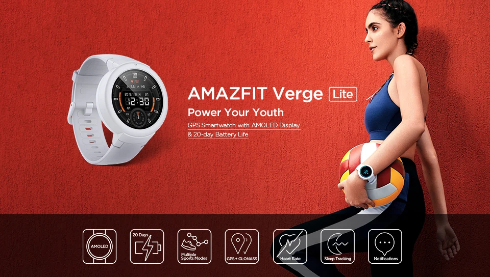 AMAZFIT Verge Lite Смарт-часы глобальная версия IP68 Водонепроницаемые мульти-спортивные Смарт-часы Bip 2 gps трекер здоровья