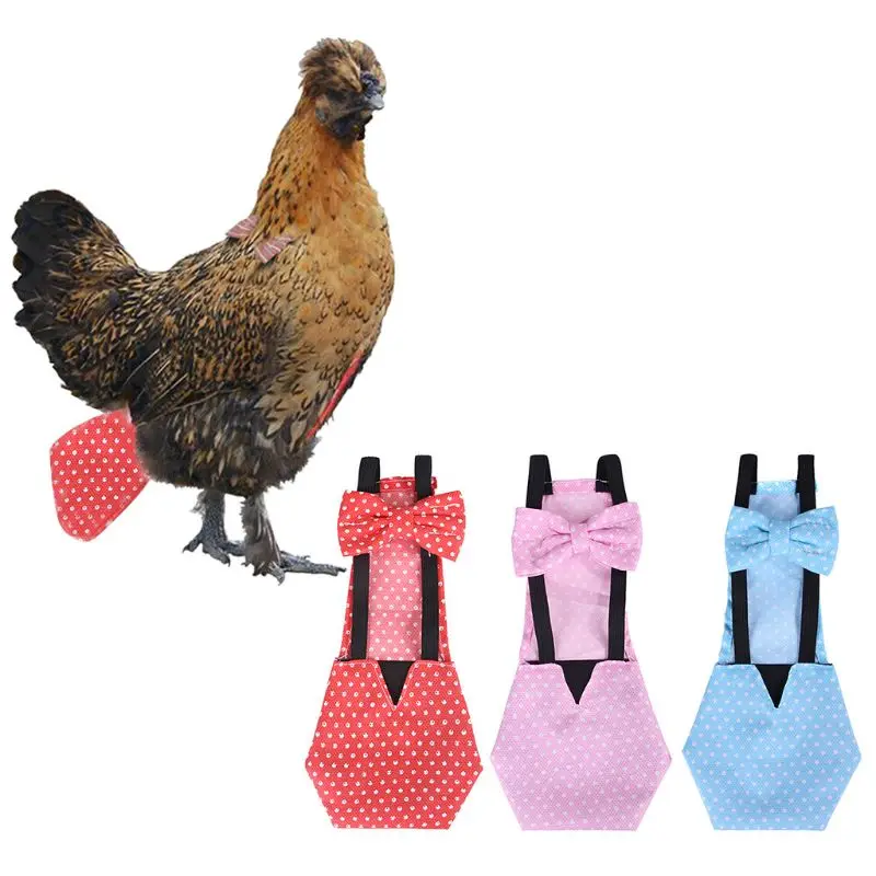 Adjustable Cotton Cloth Diaper Washable Creative Bowknot Clothes for Farm Pet Goose Duck Chicken Poultry