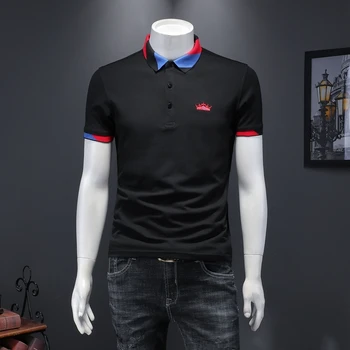 

Patchwork Color Slim Fit Simple Men's Polo Shirt High Quality Brand New 2020 Spring Polo Shirt Men Short Sleeve Polo Homme