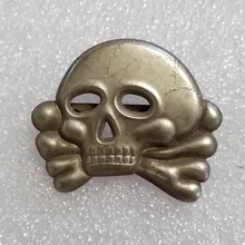 

Antique Handicraft: Skull, Old Badge, Brooch, Badge, Collar Pin Badge Metal Souvenir Collection Hero Medal Gold Star Medal #3